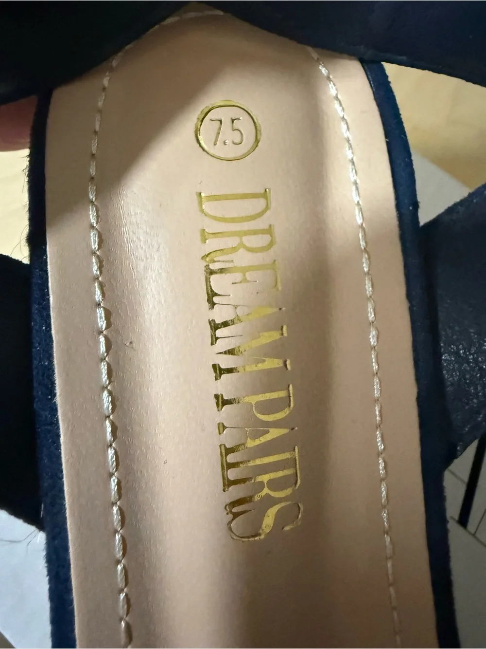 Dream Pairs Navy Espadrille Wedge Sandals with Ankle Strap